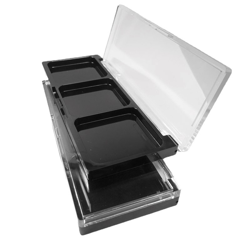 Custom Plastic Rectangle Empty 3 Colors Blush Highlighter Makeup Palette Case Face Powder Contour Bronzer Case - ES797 - Image 2