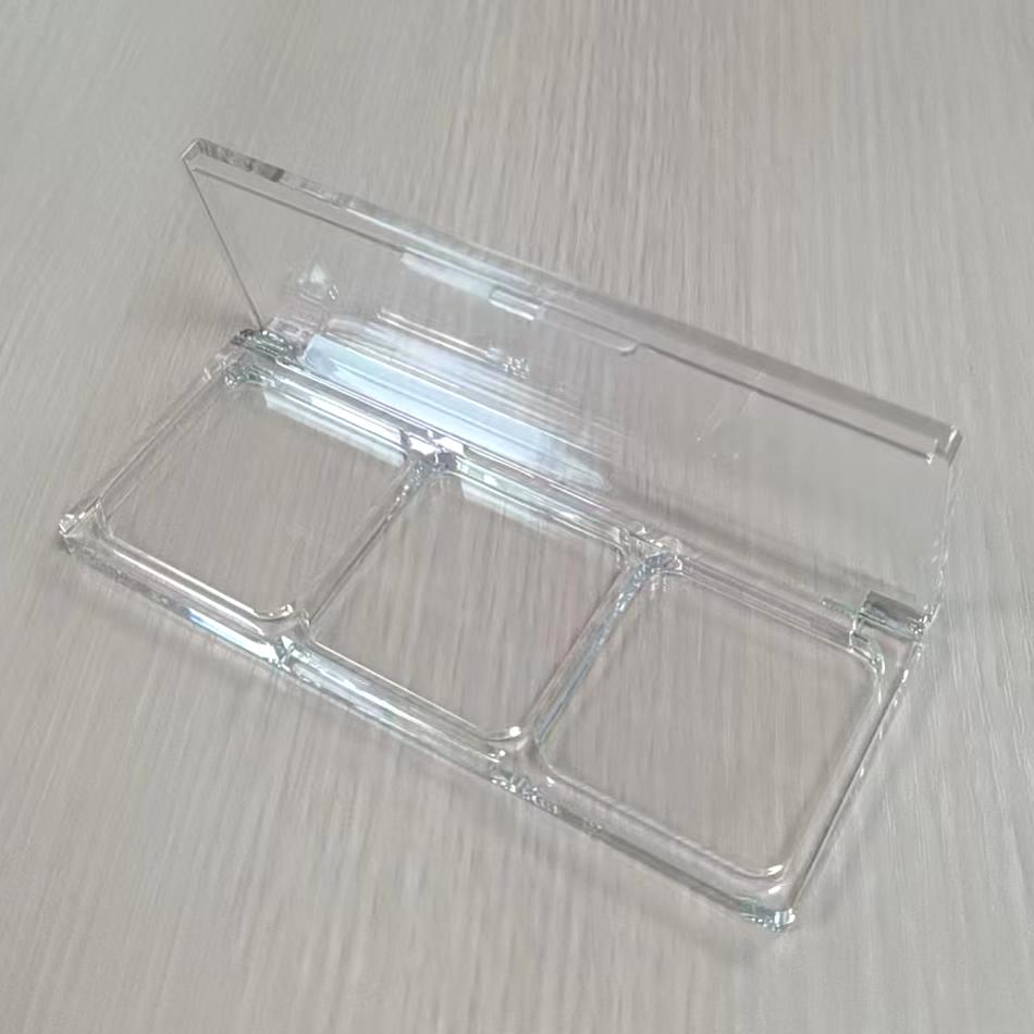 Custom Plastic Rectangle Empty 3 Colors Blush Highlighter Makeup Palette Case Face Powder Contour Bronzer Case - ES797 - Image 3