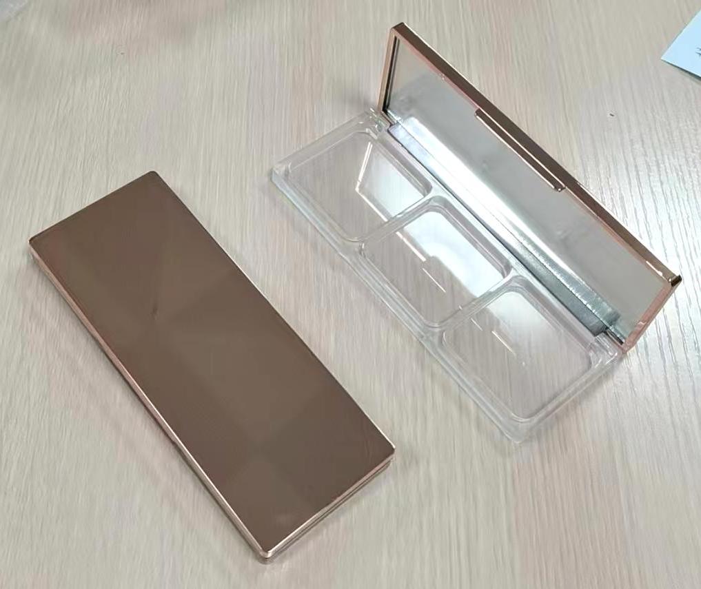 Custom Plastic Rectangle Empty 3 Colors Blush Highlighter Makeup Palette Case Face Powder Contour Bronzer Case - ES797 - Image 6