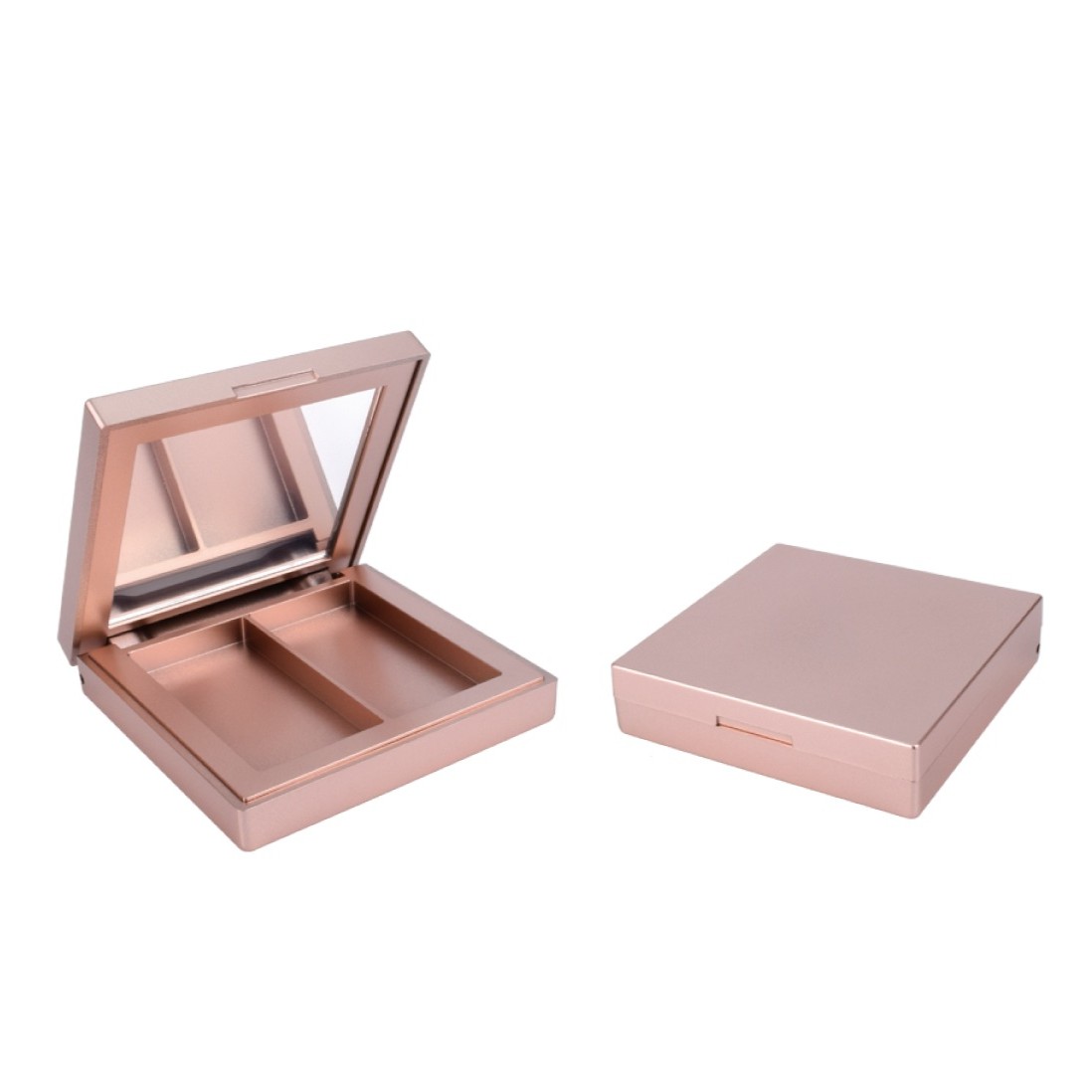 Empty 2 IN 1 Square 2 Colors Grids Bronzer Highlighter Blush Pressed Compact Powder Case Packaging - P121