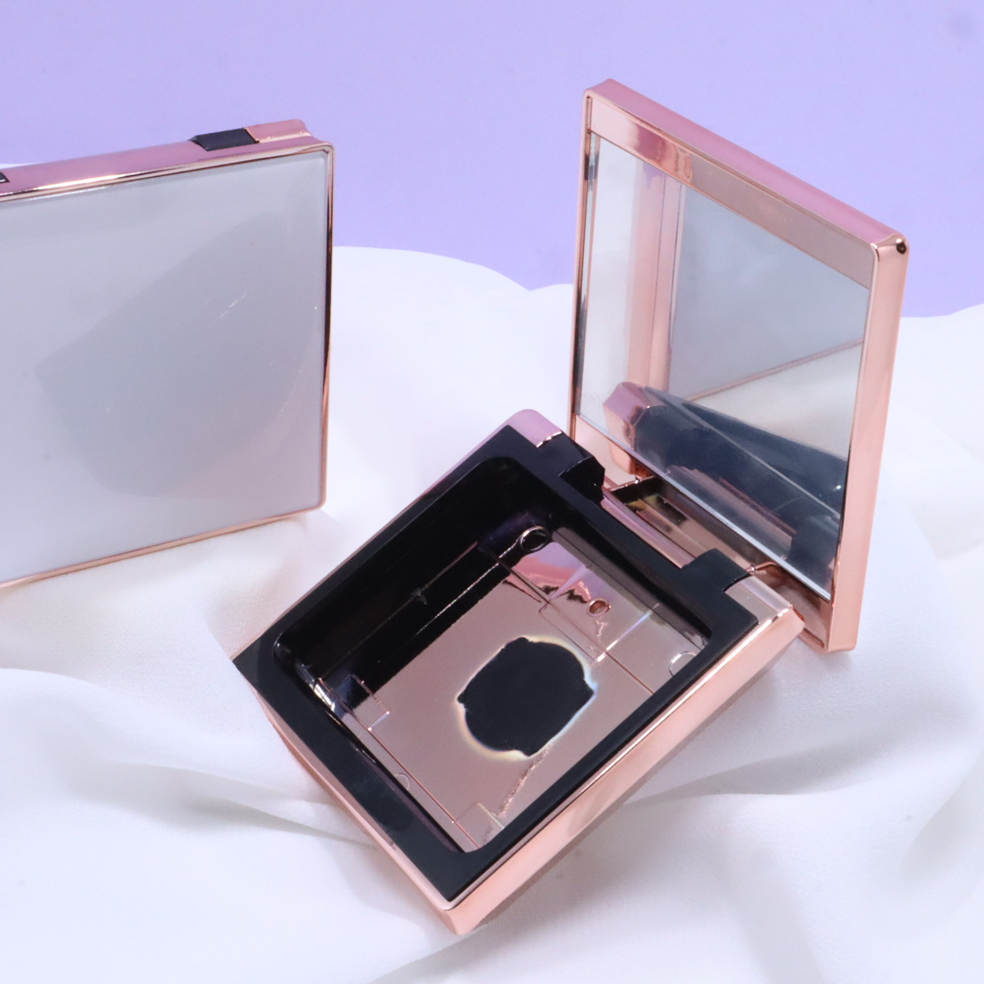 Custom Luxury Empty Square Magnetic Bronzer Highlighter Pressed Compact Powder Case Box - P126 - Image 4
