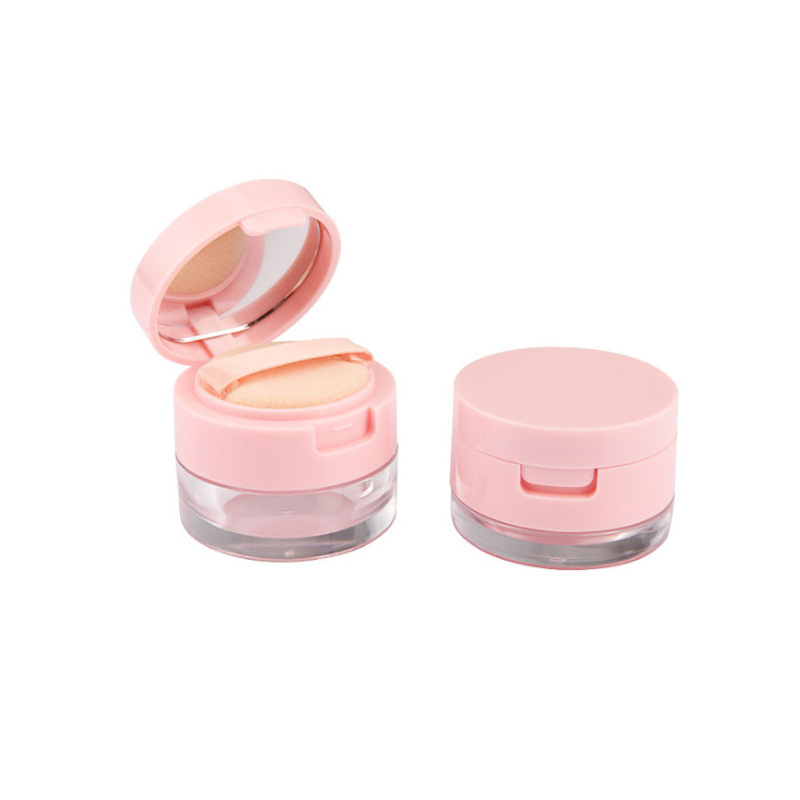 Custom Logo Printing Makeup Empty Box Mini Blush Compact Powder Case with Mirror Sifter Loose Powder Container 3g 5g with Puff - P1268