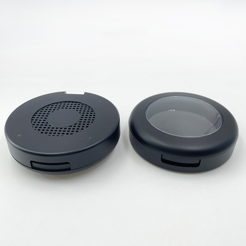 Hot Sale Custom Black Empty Blush Powder Compact Mirror Inner Pan Round Pressed Powder Box Transparent Cap Air Hole at the Base - P1725 - Image 3