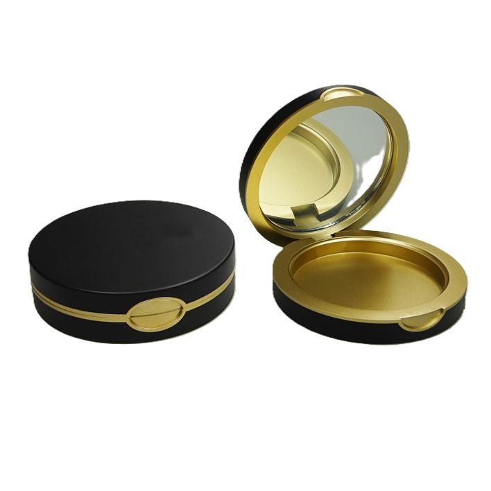 Luxury Round 59mm Diameter Empty Magnetic Compact Pressed Powder Case With Mirror - P176