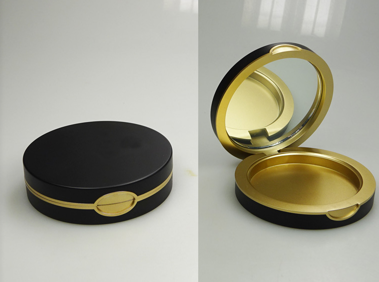 Luxury Round 59mm Diameter Empty Magnetic Compact Pressed Powder Case With Mirror - P176 - Image 2