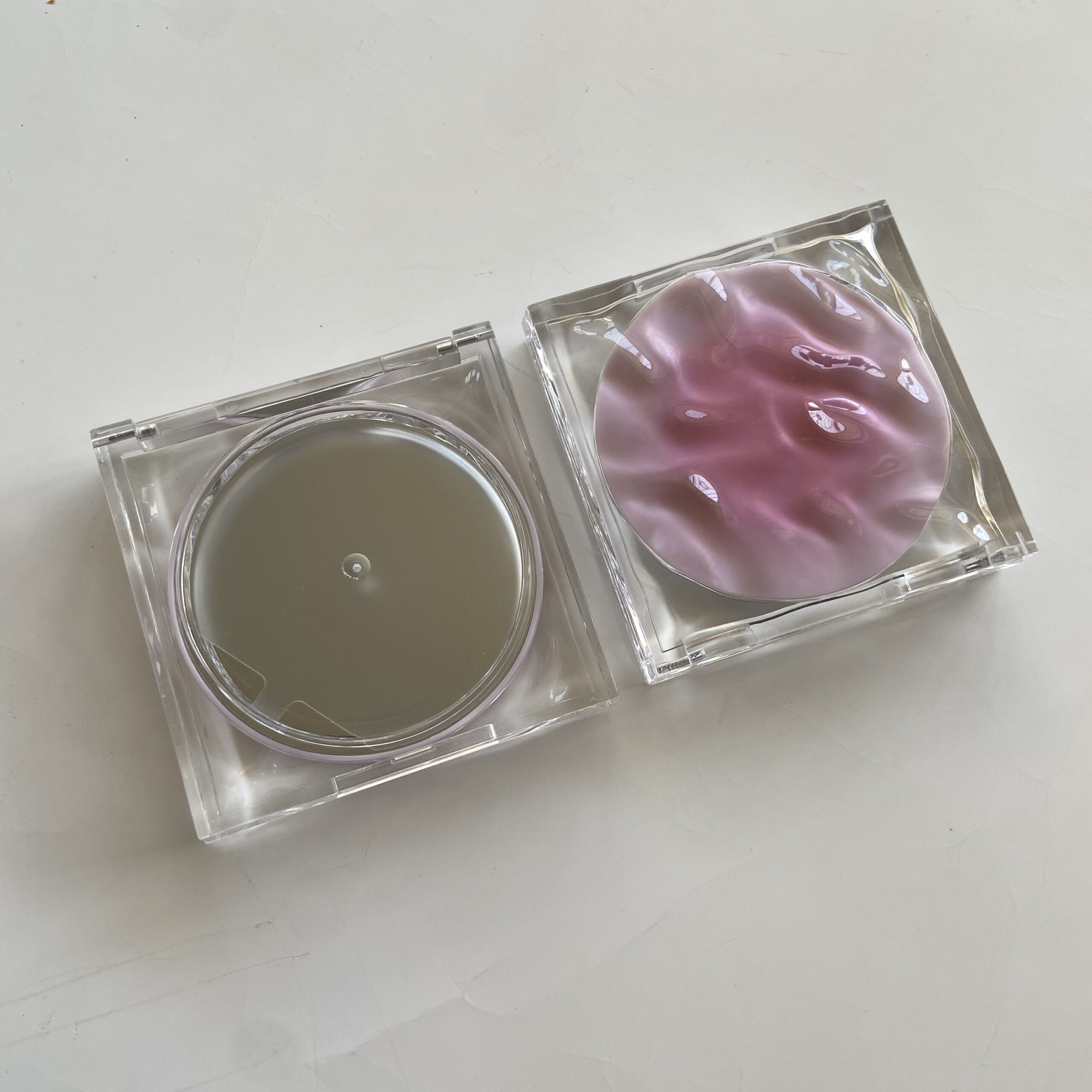 Luxury Square Wave Wrinkle Top Transparent Blush Bronzer Highlighter Pressed Compact Powder Case Packaging - P198 - Image 3
