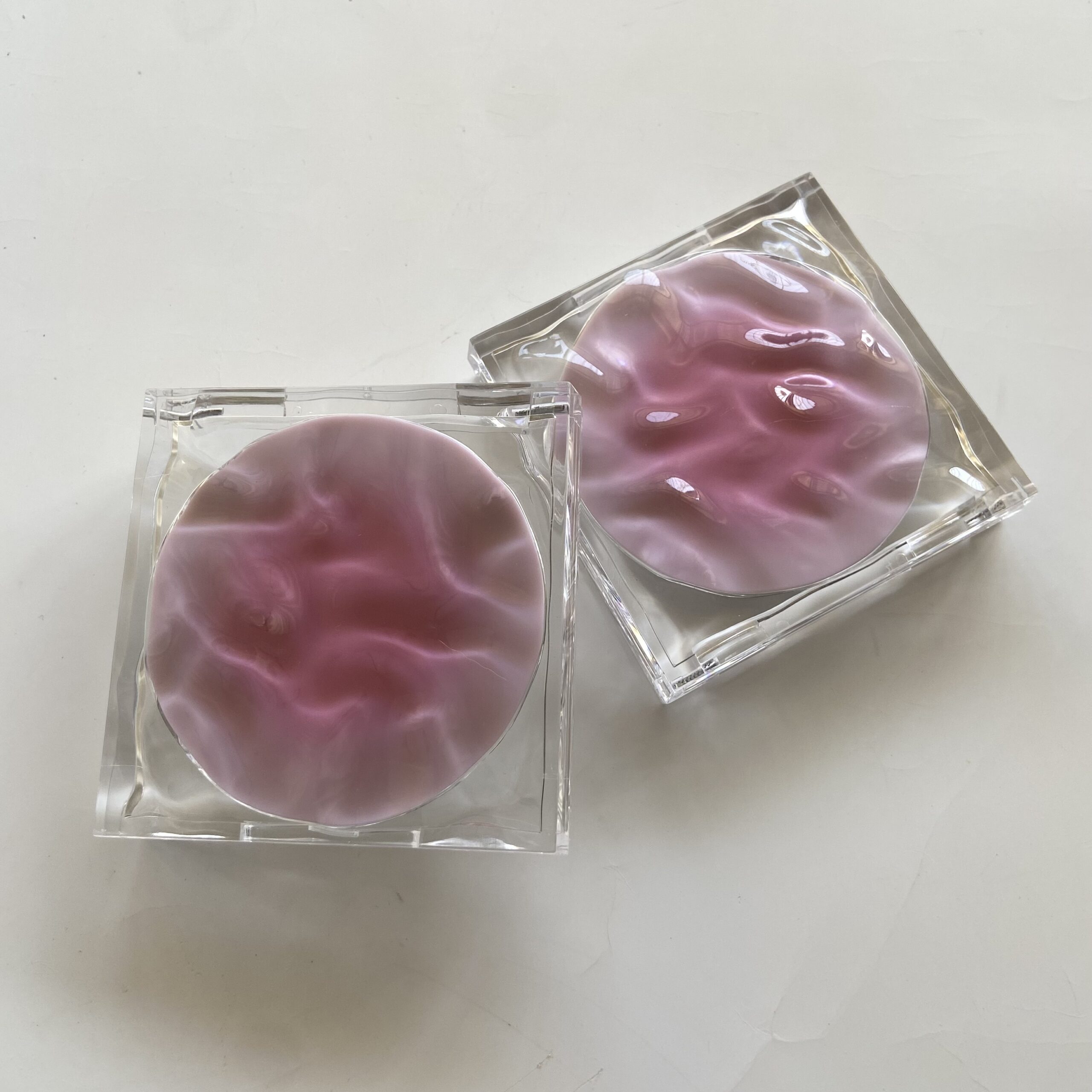 Luxury Square Wave Wrinkle Top Transparent Blush Bronzer Highlighter Pressed Compact Powder Case Packaging - P198 - Image 4