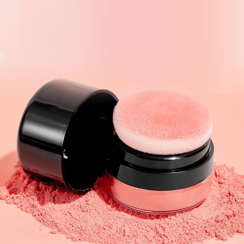 Custom Beauty Packaging 11ml 18ml Round Empty Hair Blush Loose Powder Jar Container With Puff Sponge Mirror - P820 - Image 2
