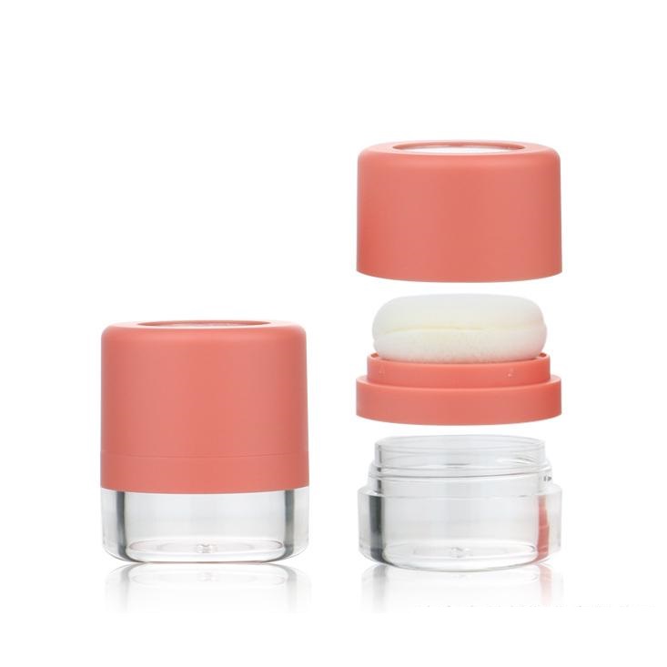 Custom Beauty Packaging 11ml 18ml Round Empty Hair Blush Loose Powder Jar Container With Puff Sponge Mirror - P820 - Image 4
