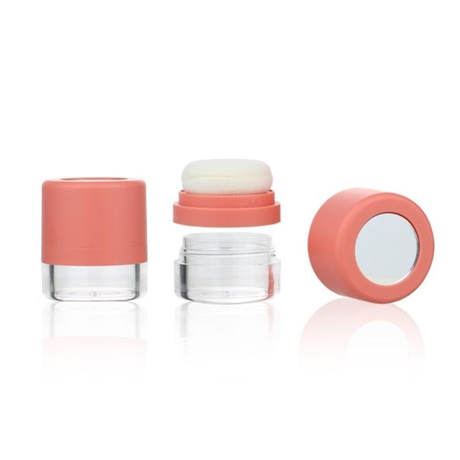 Custom Beauty Packaging 11ml 18ml Round Empty Hair Blush Loose Powder Jar Container With Puff Sponge Mirror - P820 - Image 5